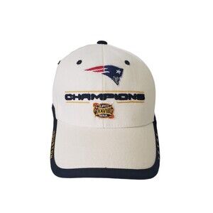 New England Patriots Hat Super Bowl XXXVIII Champions White Visa NFL New